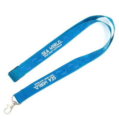 China Classic Blue Lanyard Promotional Products Sublimation Printing Logo With Hook supplier