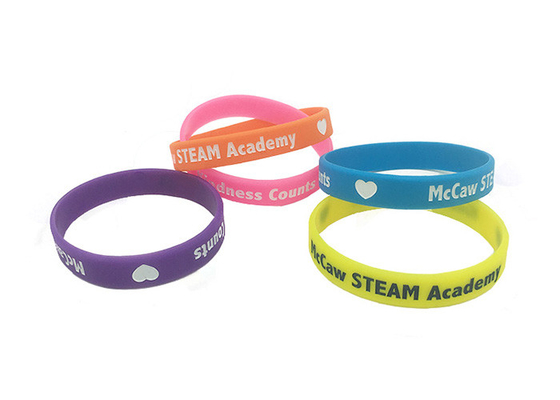 China Customized Logo Debossed Silicone Wristbands , Cool Silicone Wristbands For Event supplier