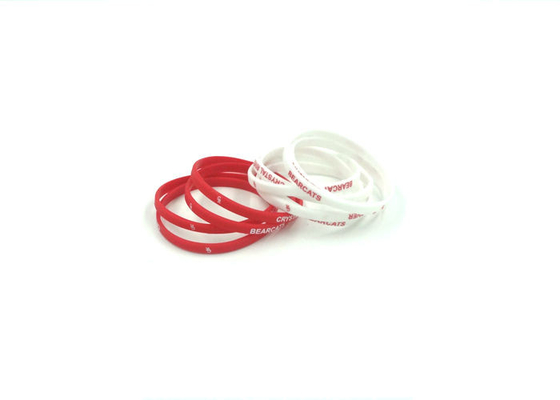 China Printing Red Sports Silicone Wristbands 180mmx5mmx2mm Free Artwork Simple Process supplier