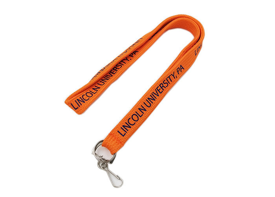 China Orange Black Logo Personalized Lanyards With Pictures For Business License supplier