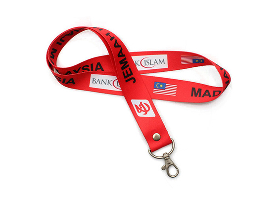 China Red Heat Transfer Dye Sublimated Lanyards For School Event 920x25mm supplier