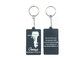 Luxury Rubber Soft PVC Keychains Dark Blue Square Shape 2D Or 3D Effect supplier
