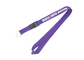 Durable Purple Imprint Polyester Lanyards Eco Friendly Material With Key Ring supplier